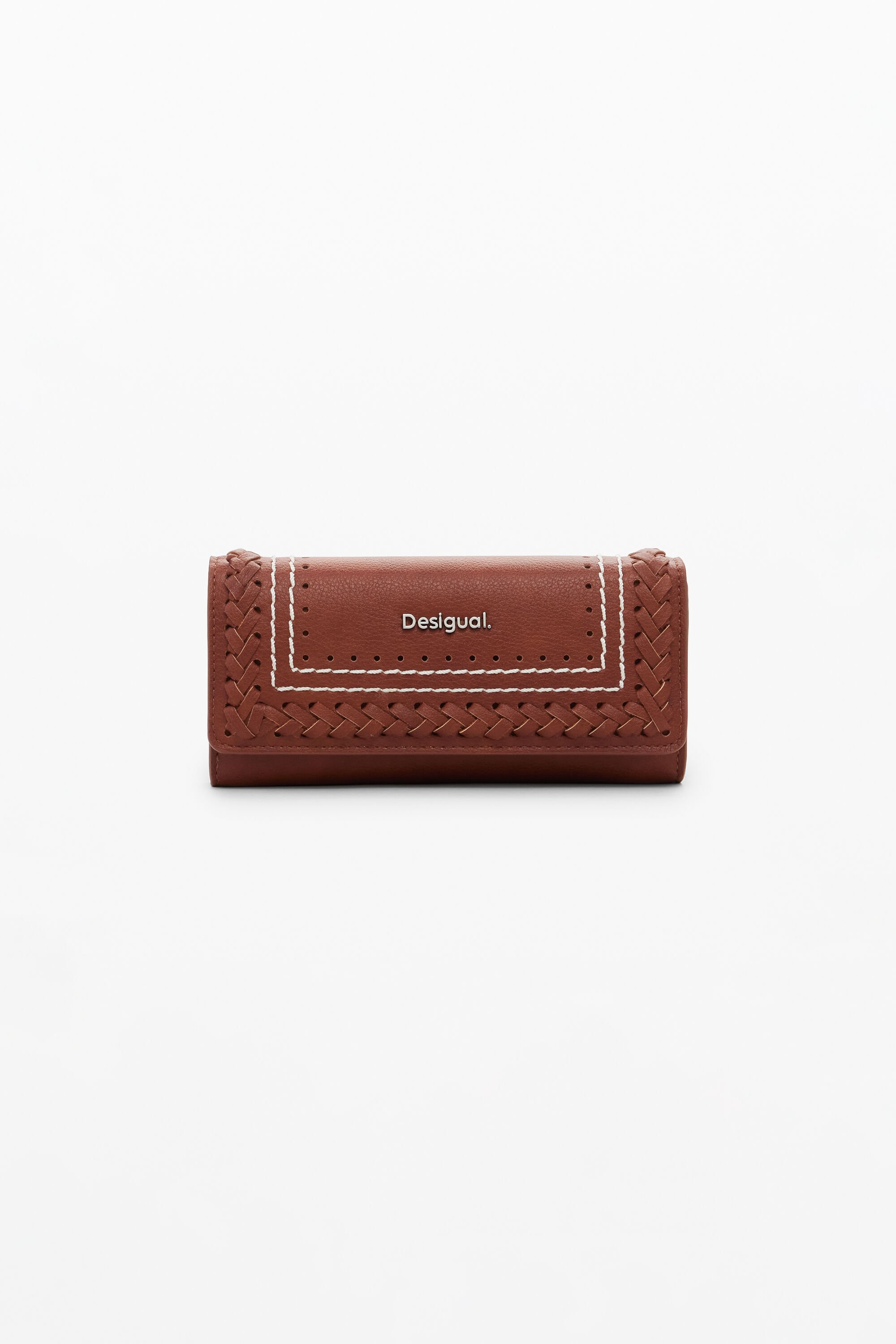 Porte-monnaie tressé avec surpiqûres - Desigual - Modalova
