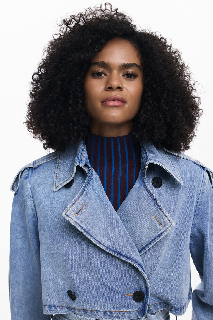 Denim trench coat with belt | Desigual