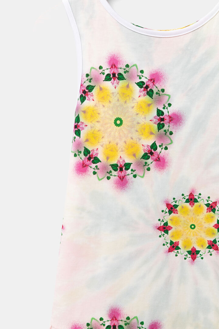 Vestido estampado algodón volantes | Desigual