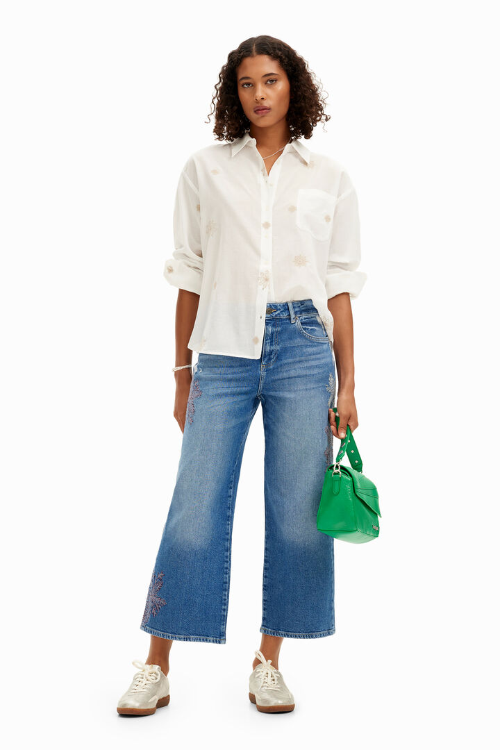 Pantalon en denim floral | Desigual