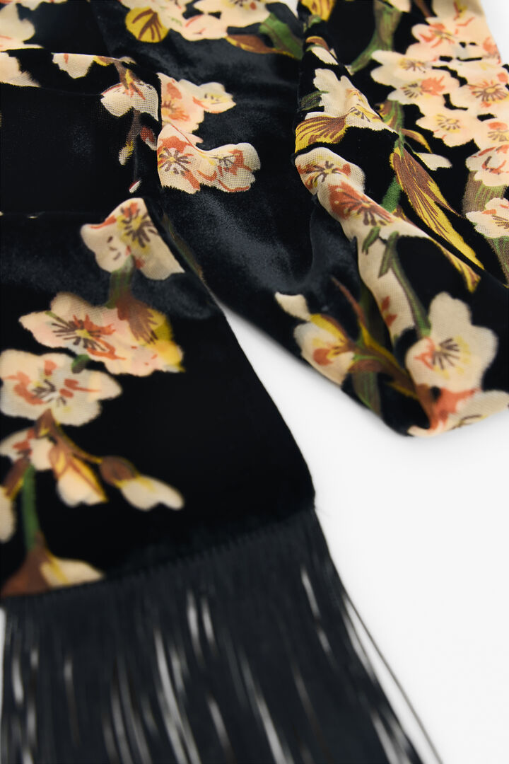 Floral Fringe Scarf