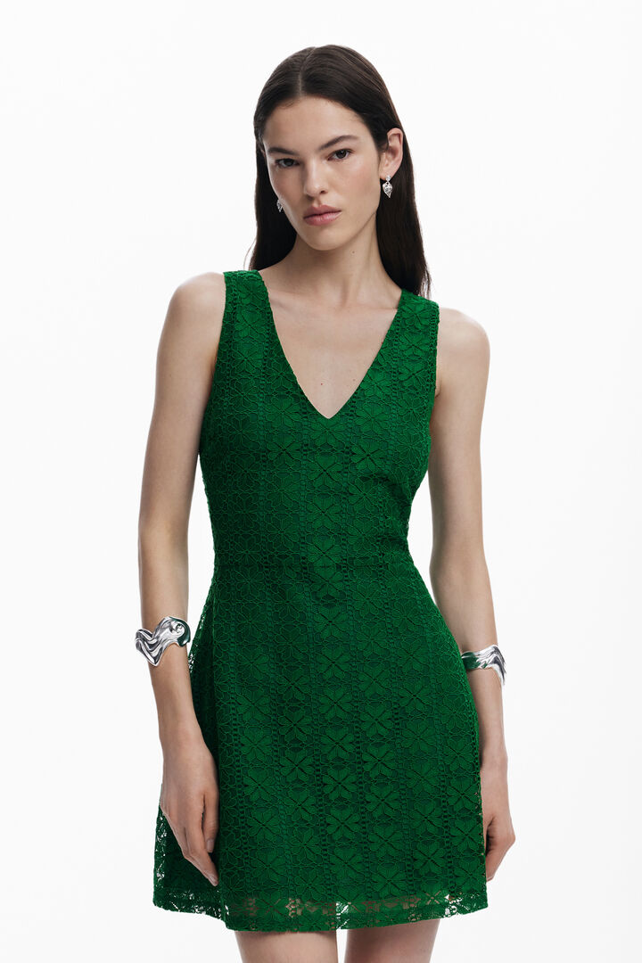 Vestido de renda sem mangas | Desigual