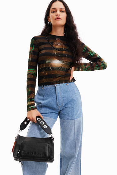 Petit sac à bandoulière demi-logo | Desigual