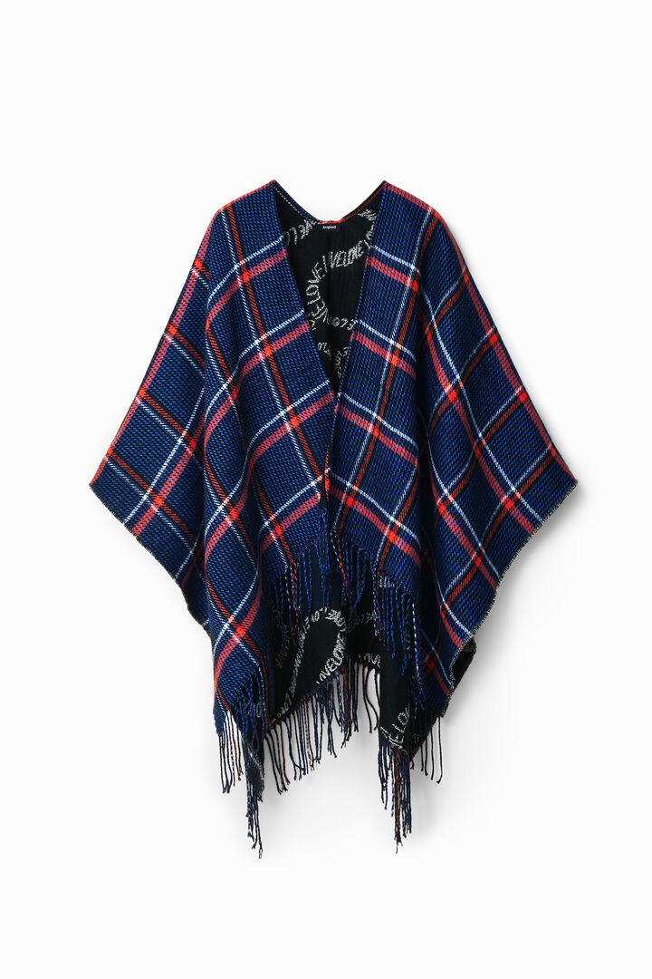 Poncho reversible cuadros