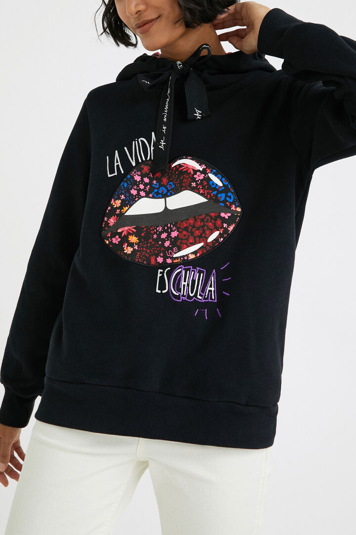 Plüss kapucnis pulóver | Desigual