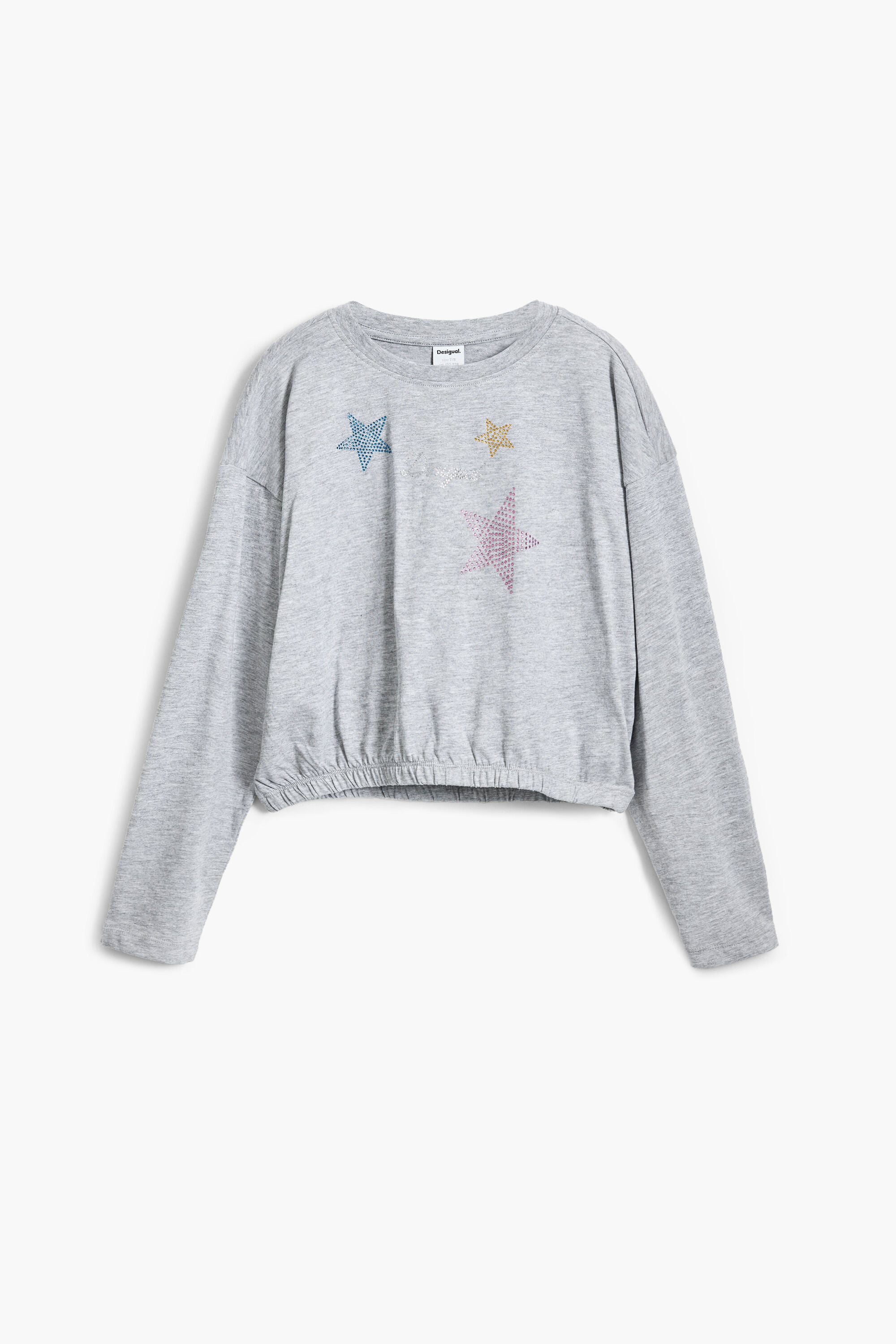 T-shirt with star rhinestones - BLACK - 13/14