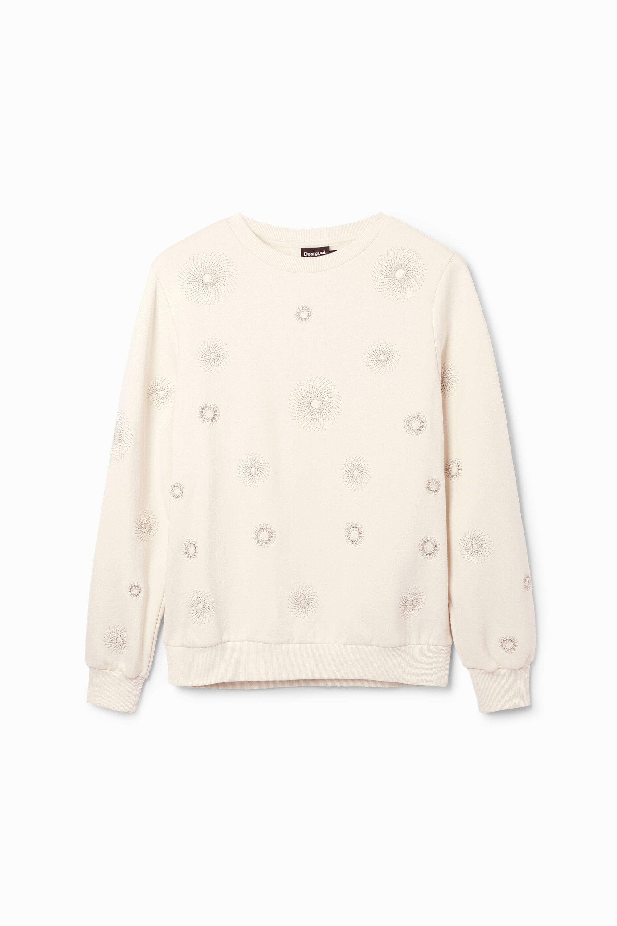Felpa ricamata geometrica - WHITE (XXL)
