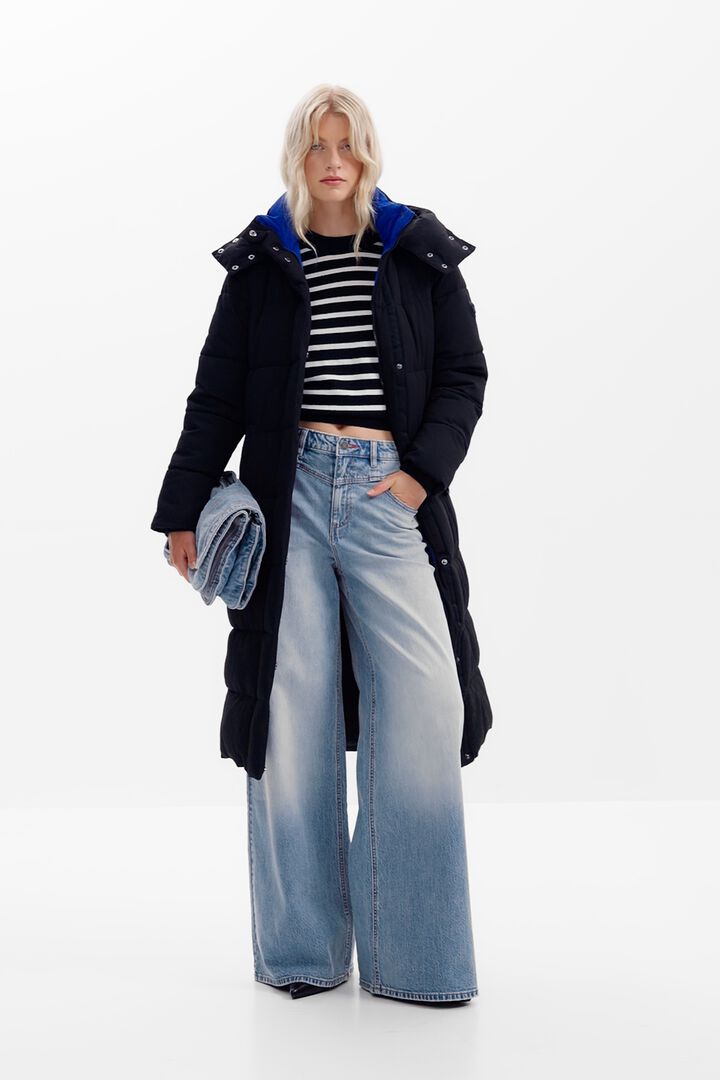 Lange gesteppte Jacke mit Gürtel | Desigual