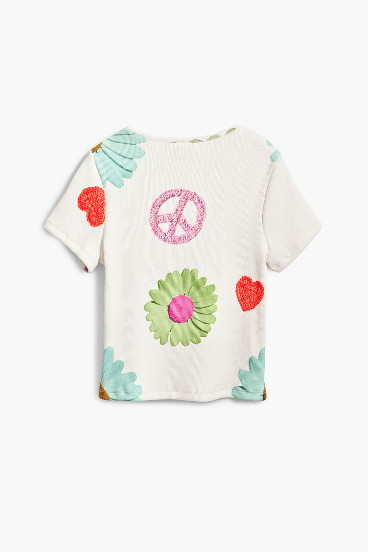 Ribbed floral T-shirt | Desigual