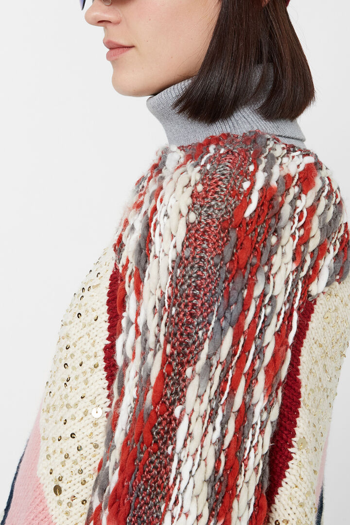 Knit patch poncho | Desigual