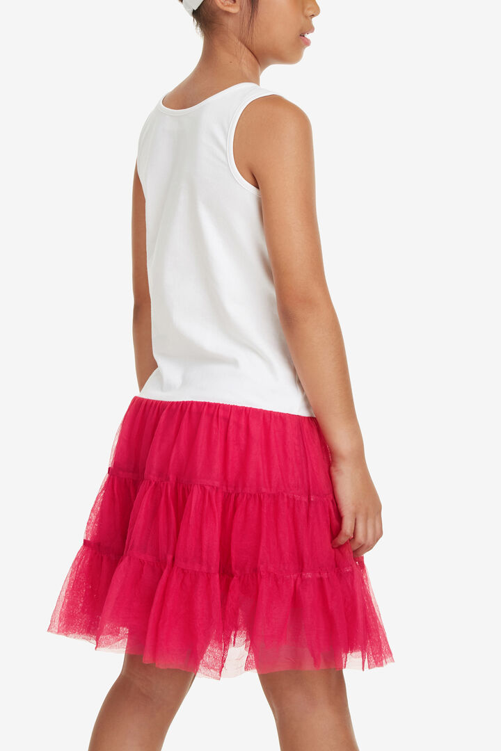 Dress with Ruffled Tulle Skirt Swan | Desigual