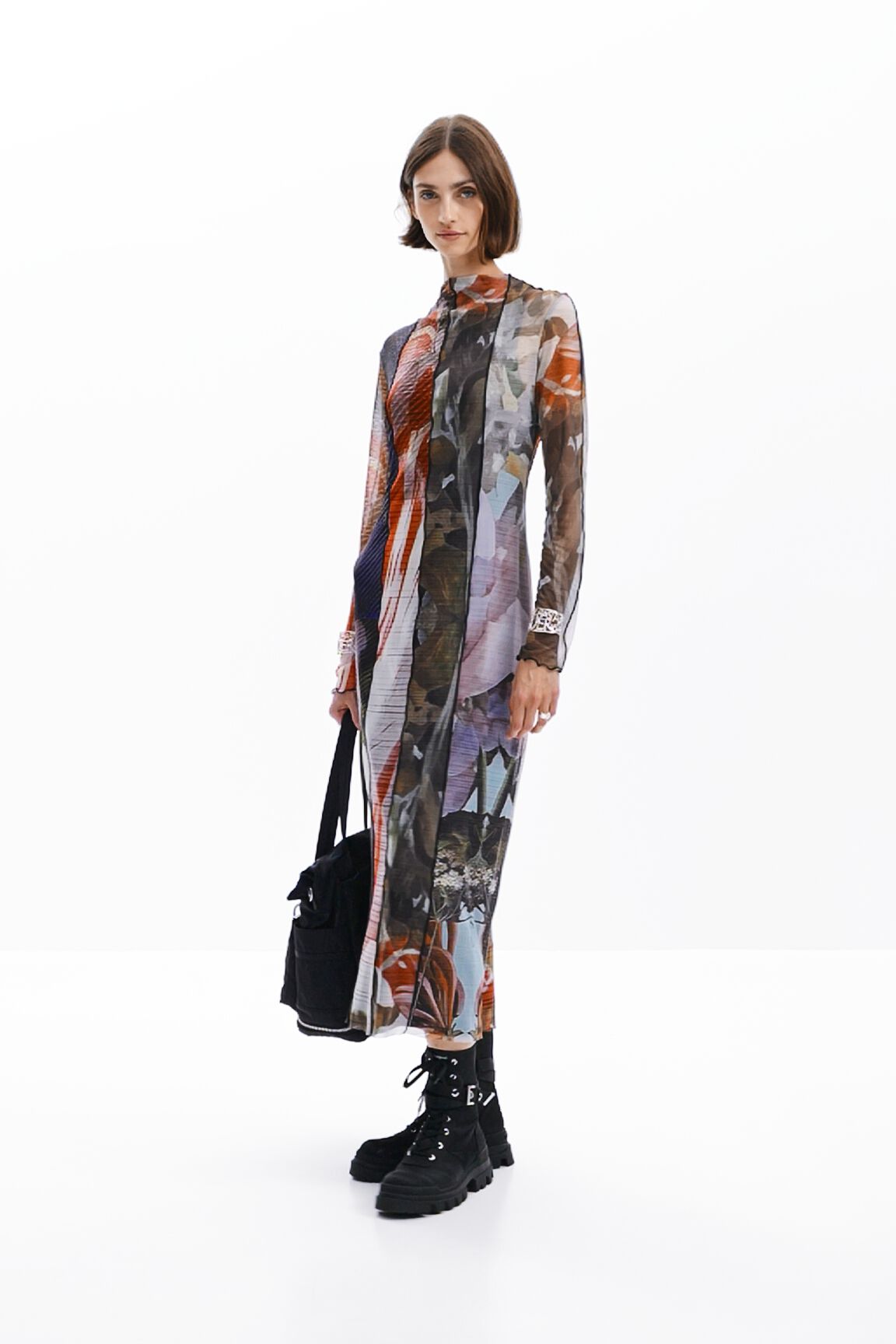 [ Desigual ] ジャージー フリル ドレス 半袖 ワンピース Desigual｜トロピカルフリルドレス | Rakuten Fashion(楽天