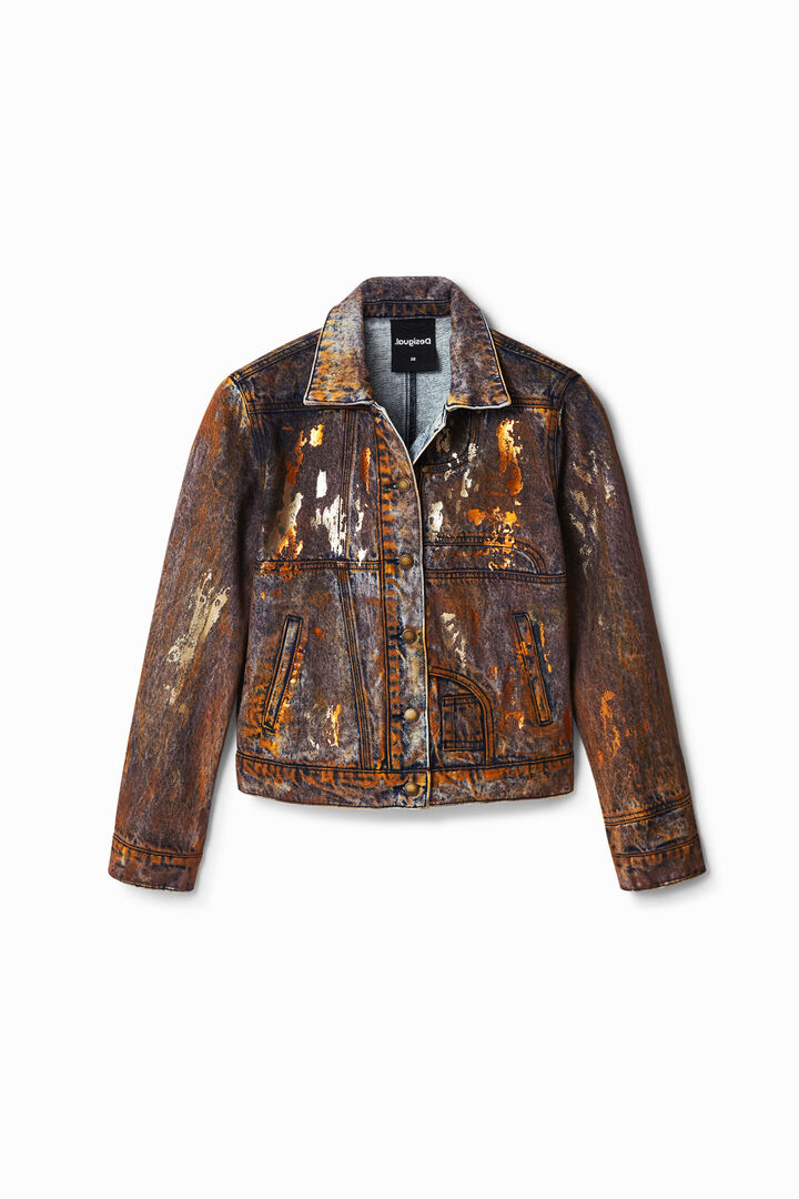 Chaqueta vaquera trucker metalizada | Desigual