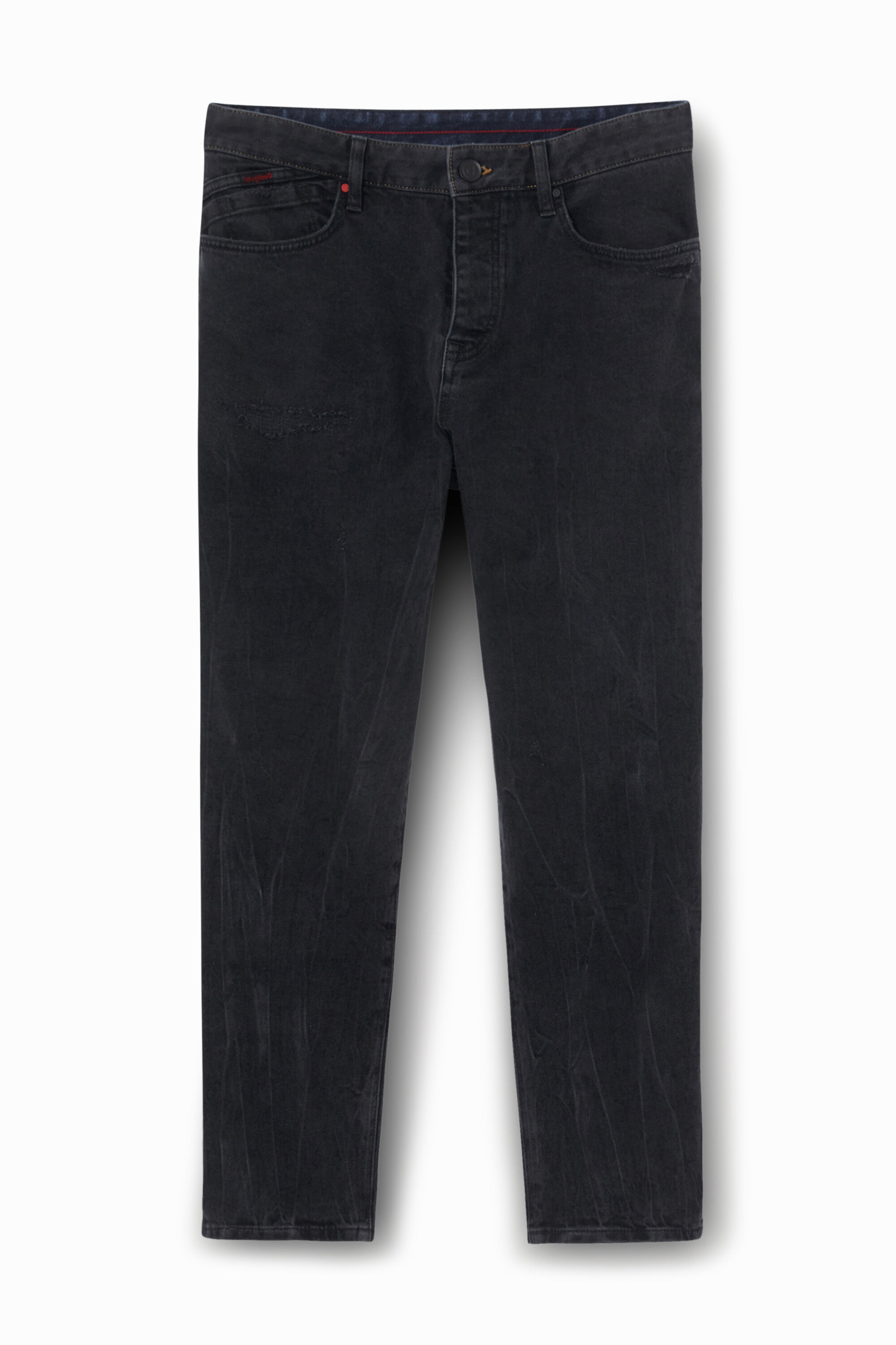 Gerade, dunkle Jeanshose