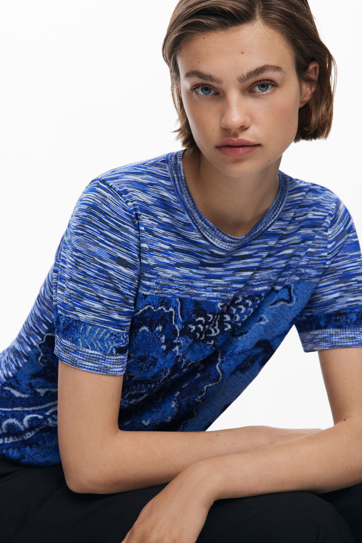 Camiseta de tricô marmorizada | Desigual