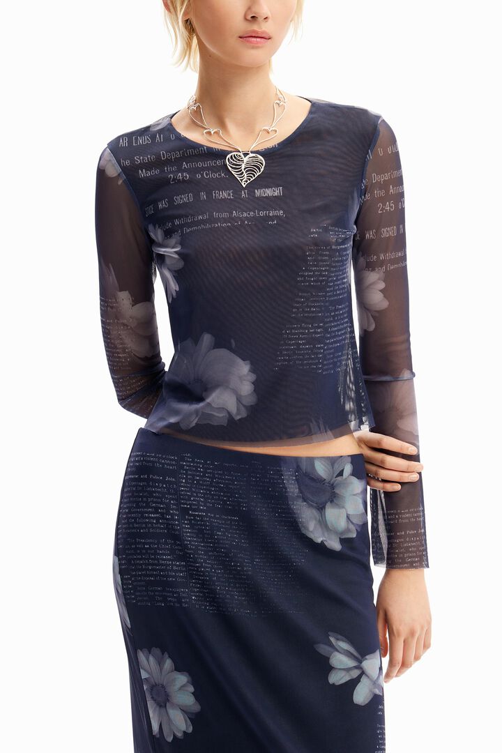 Tulle newspaper T-shirt | Desigual