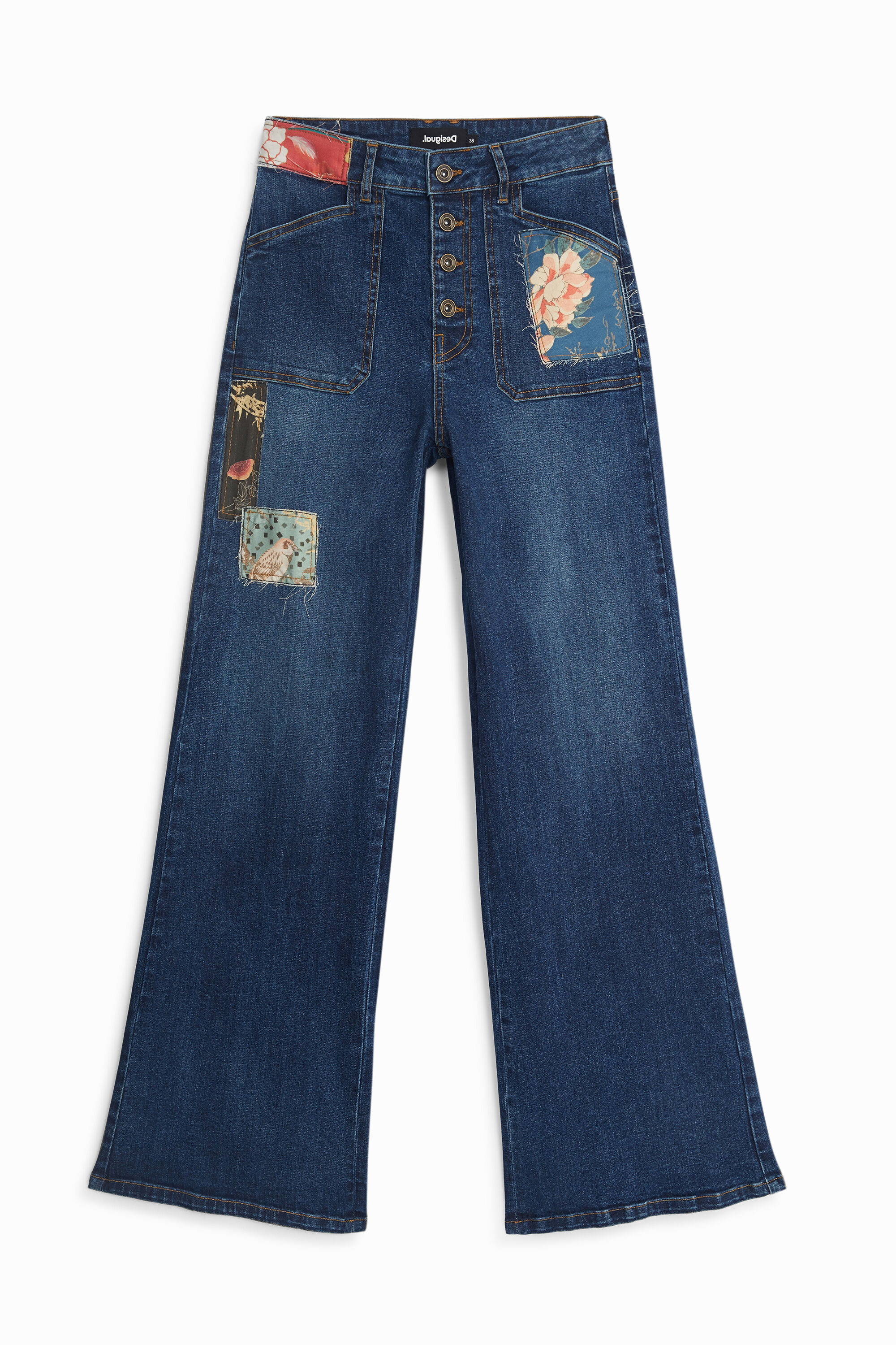 Wide leg jeans patch