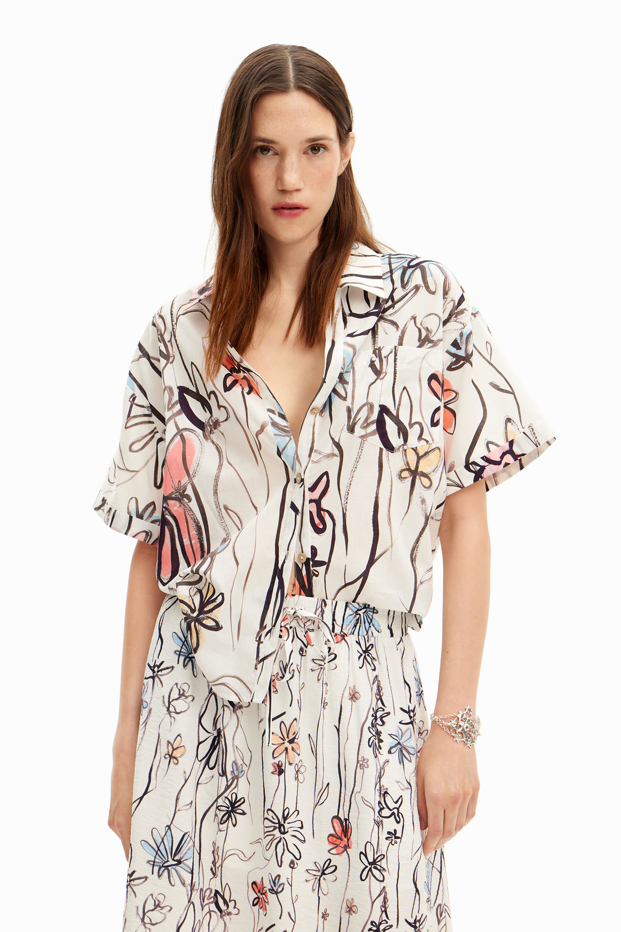 Chemise a fleurs illustrees pour femme I Desigual