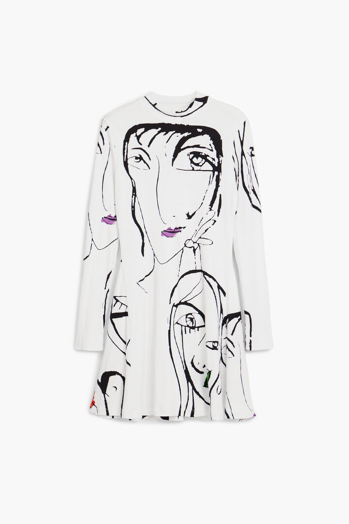 Vestido estampado caras | Desigual