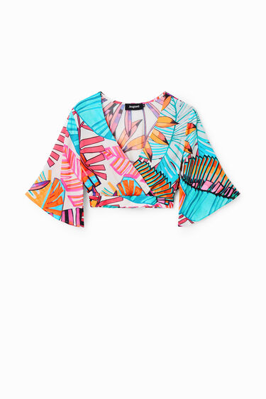 Top cropped cruzado tropical | Desigual