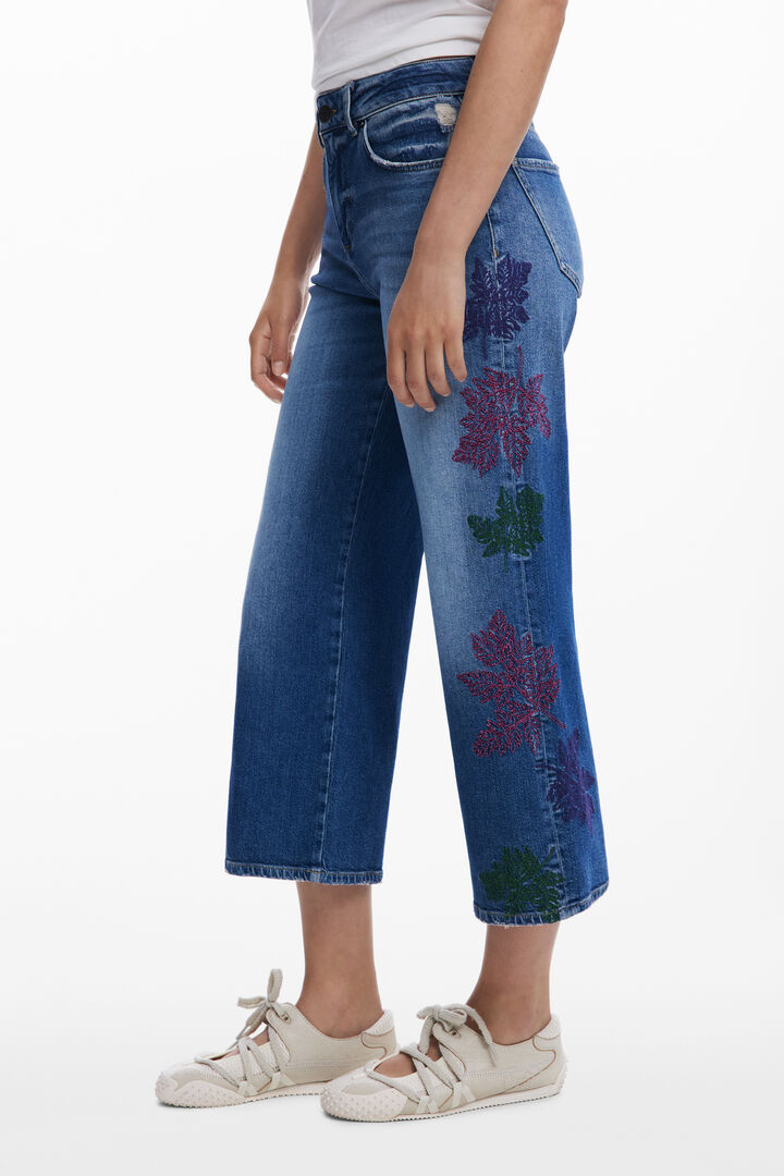 Bestickte Culotte-Jeans | Desigual