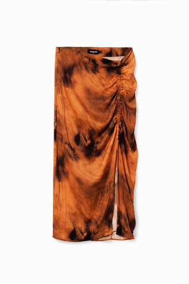 Faldilla midi frunzit regulable | Desigual