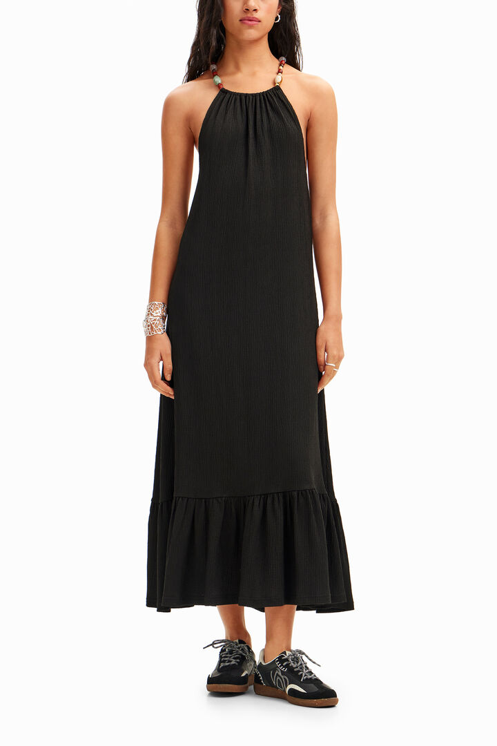 Beaded strappy midi dress | Desigual