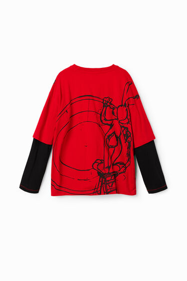 T-shirt manga dupla Bugs Bunny | Desigual