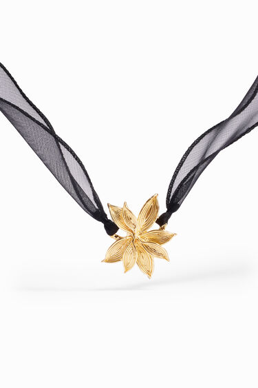 Zalio tulle gold-plated flower pendant | Desigual