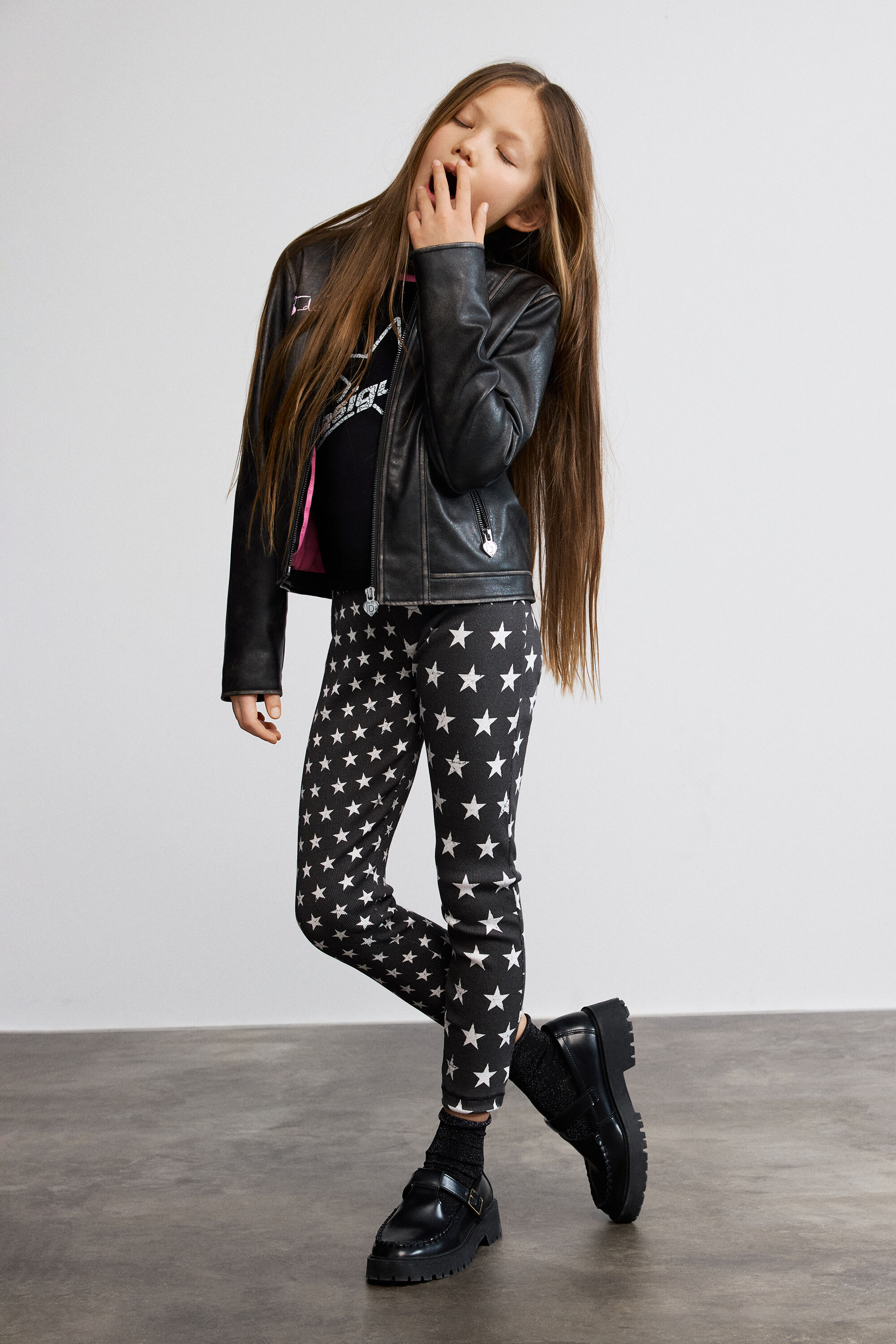 Star print leggings - BLACK - 13/14