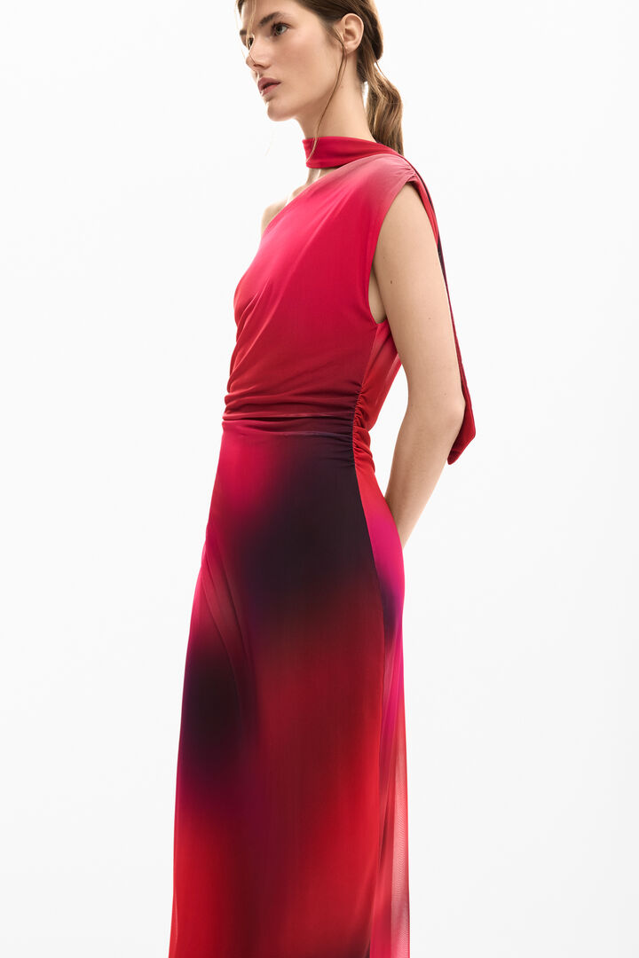Asymmetric draped dress | Desigual