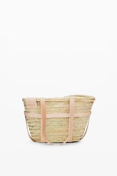 S leather wicker basket | Desigual