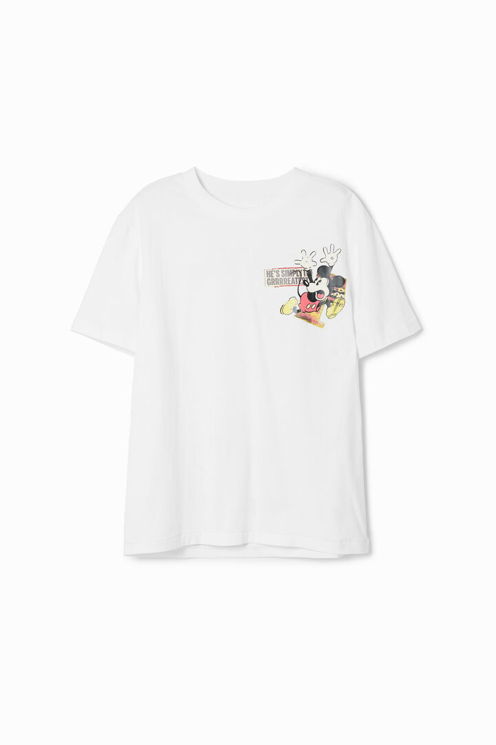 ミッキーマウスの短袖Tシャツとフレーズ
