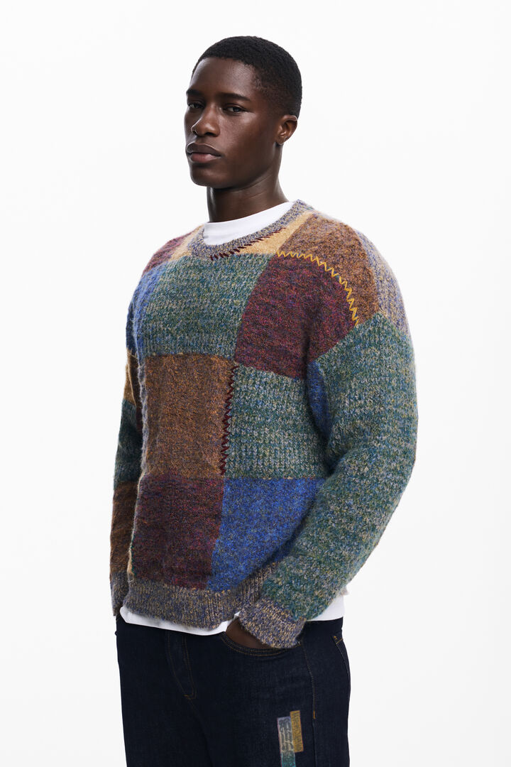 Vastag patchwork pulóver