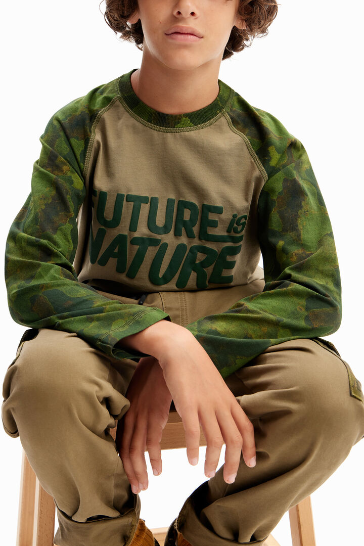 Camiseta mensaje camuflaje | Desigual