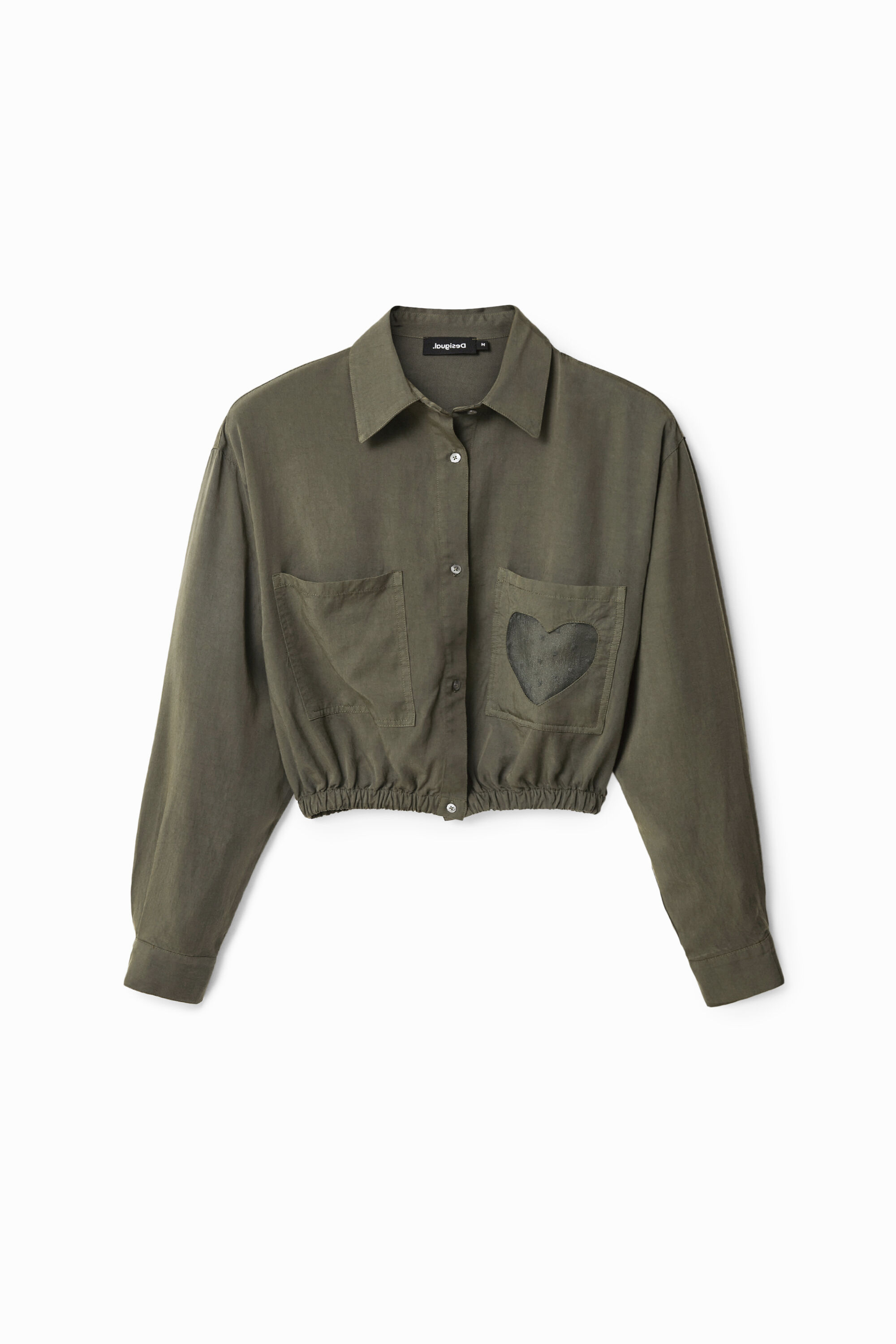 Gecroppte Bluse Tasche Herz