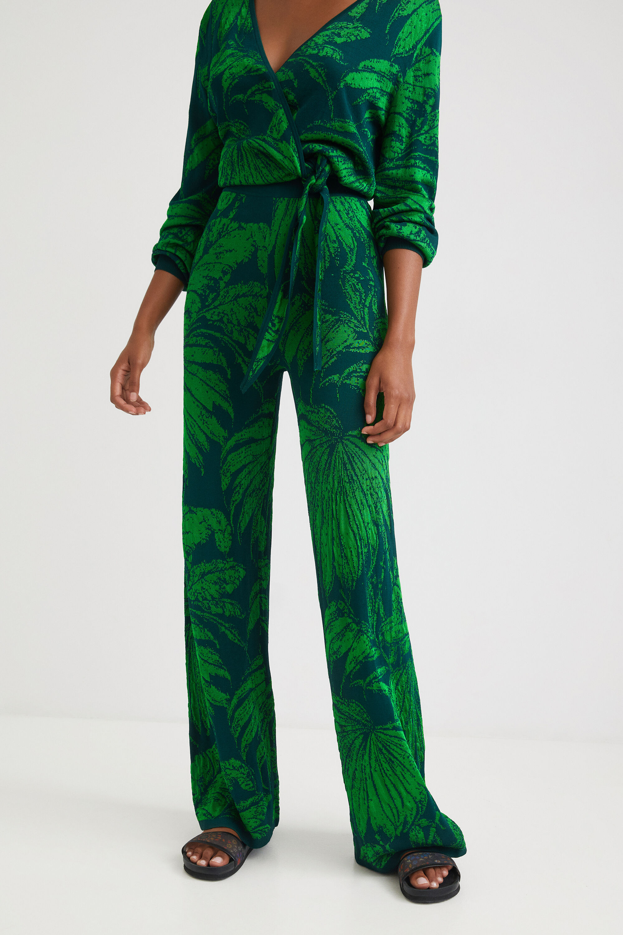 emerald wide leg trousers