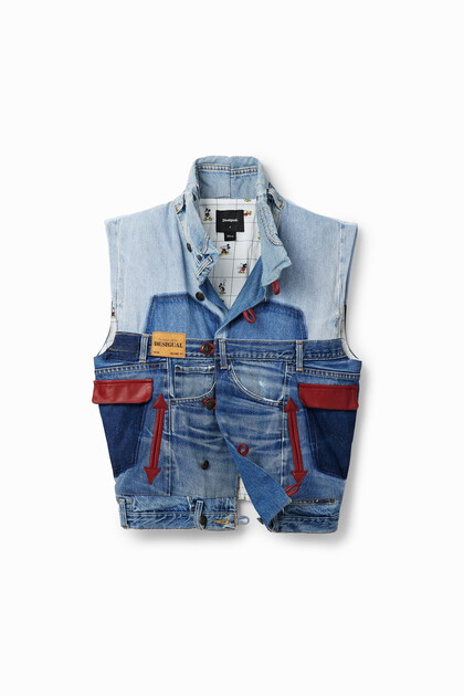 Gilet Icon denim Topolino - Rosso