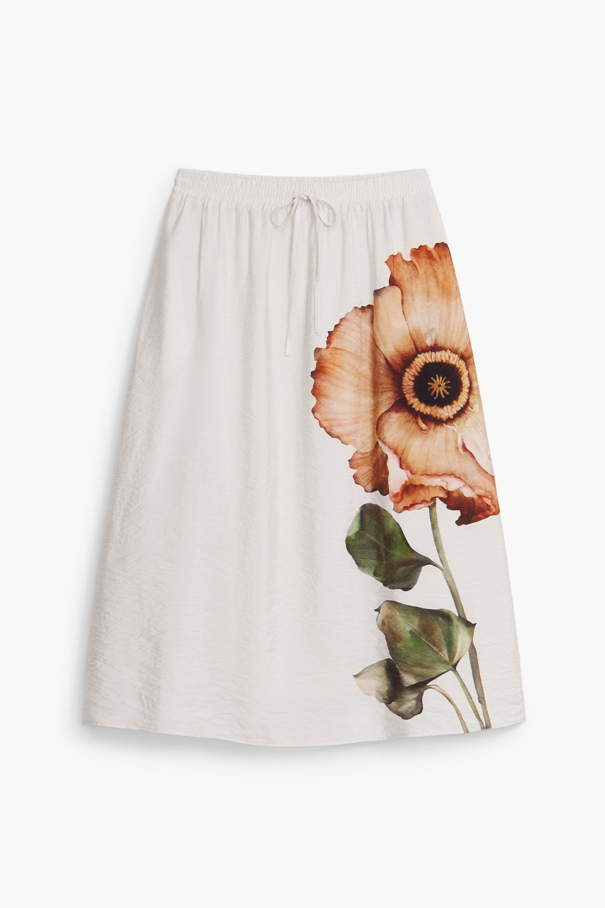 Desigual, Midirock mit Blumenmuster, Schwarz, S