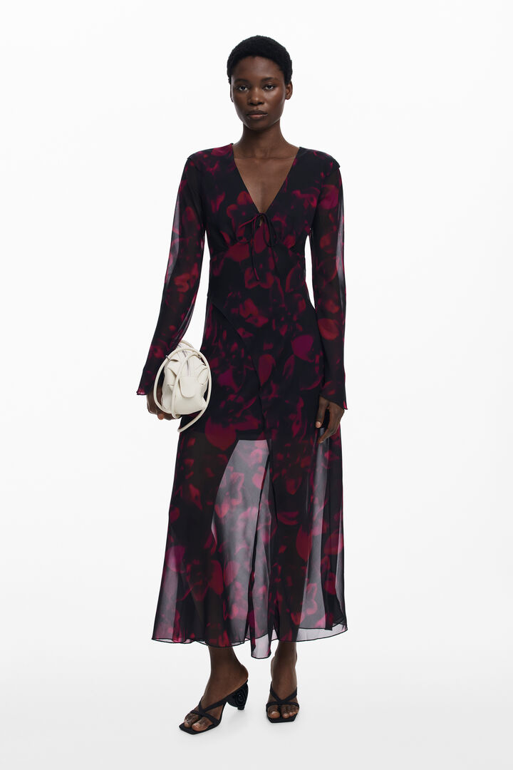 Robe longue fluide à fleurs
