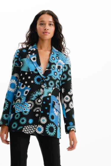 Blazer jacquard patch | Desigual