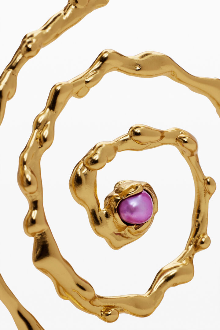 Irregular spiral earrings gold-plated Zalio | Desigual