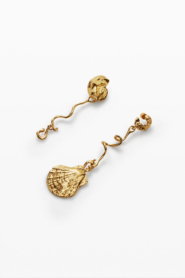 Pendientes irregulares conchas oro Zalio | Desigual