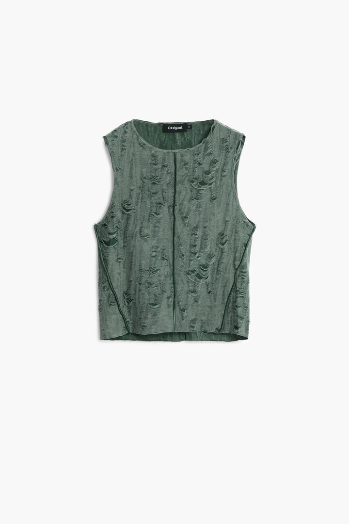 T-shirt froncée avec coutures | Desigual