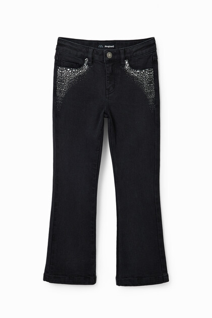Glimmende flared jeans