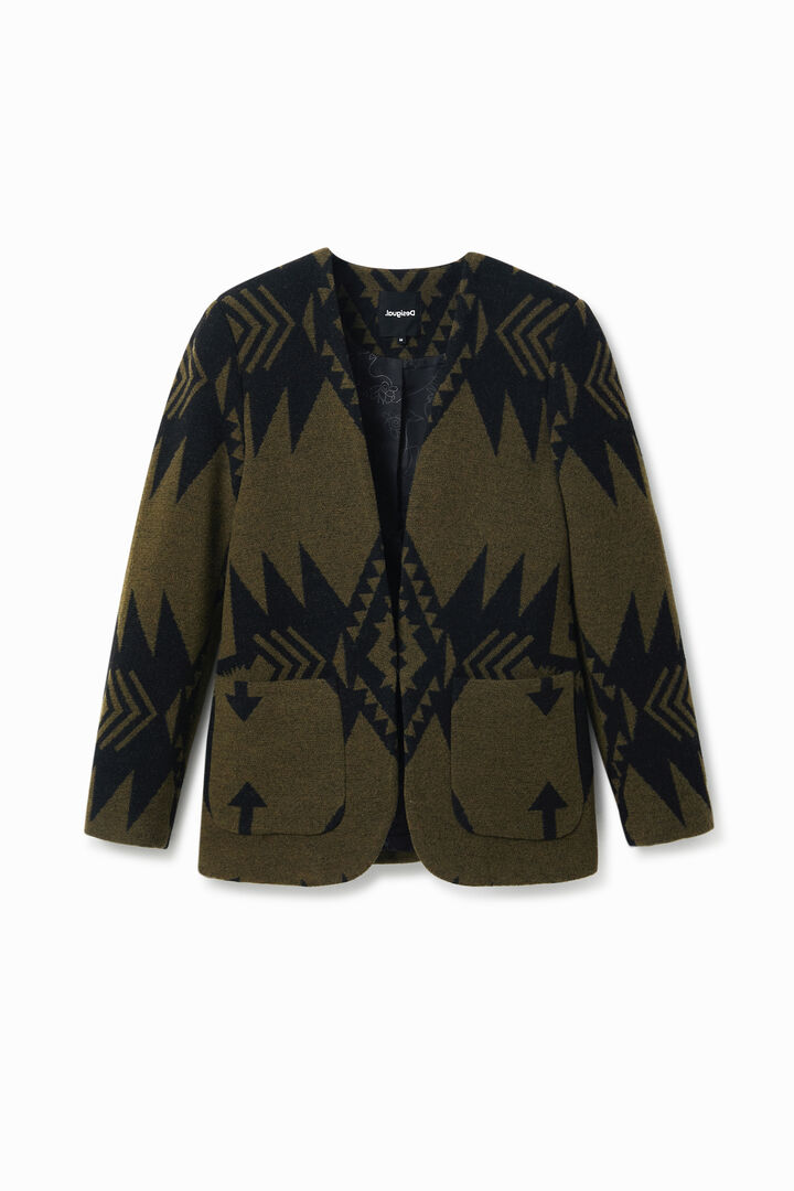 Slim wool print blazer | Desigual