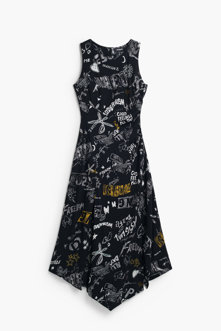 Graffiti midi dress