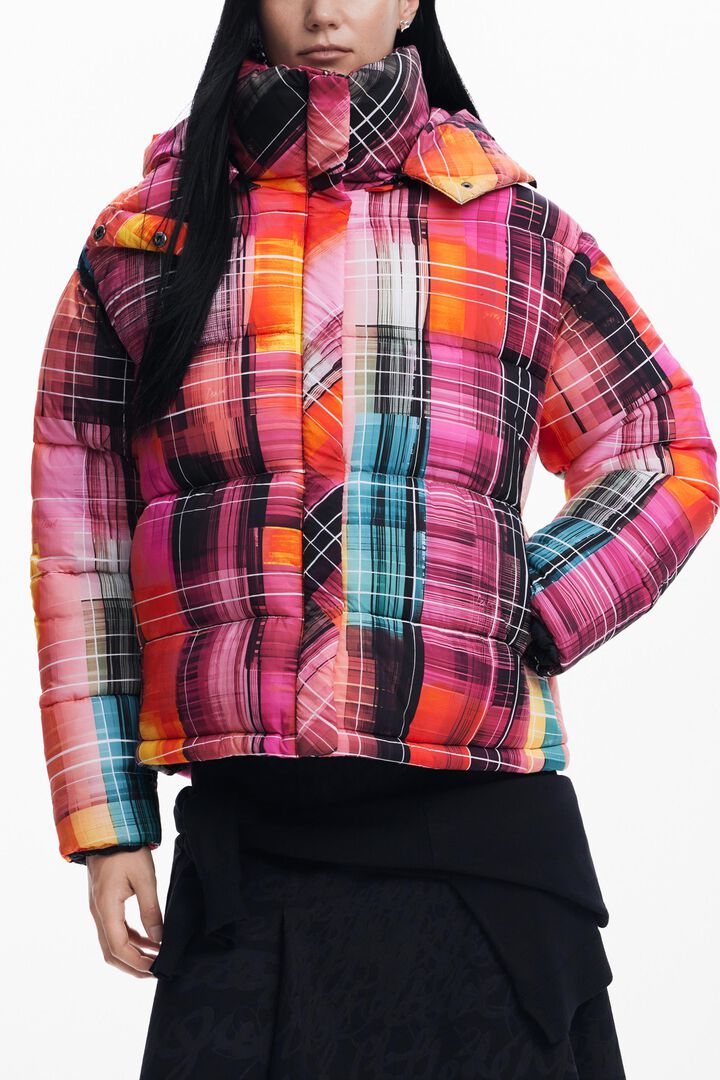 Abrigo acolchado cuadros | Desigual