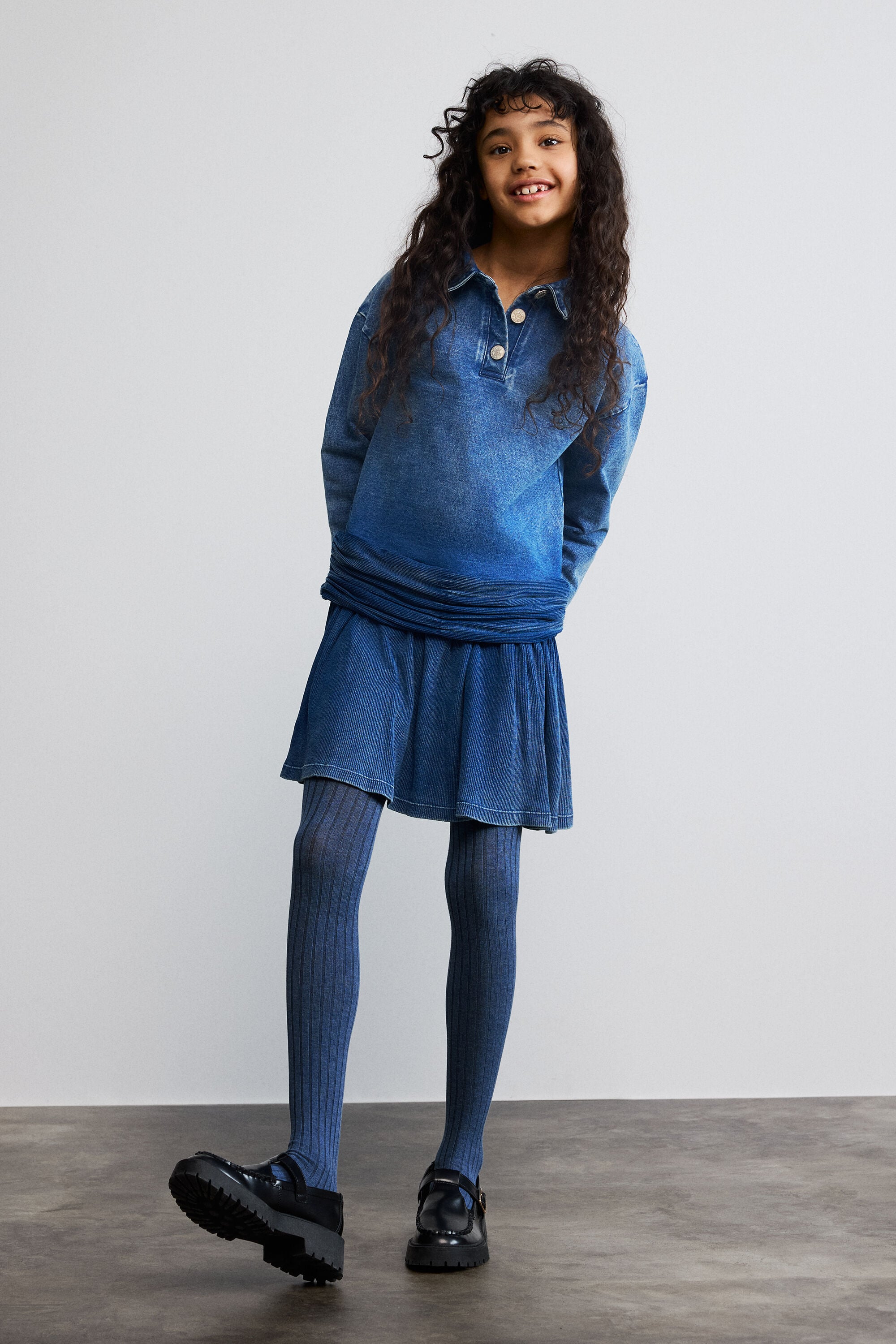 Polojurk van brei - BLUE - 3/4