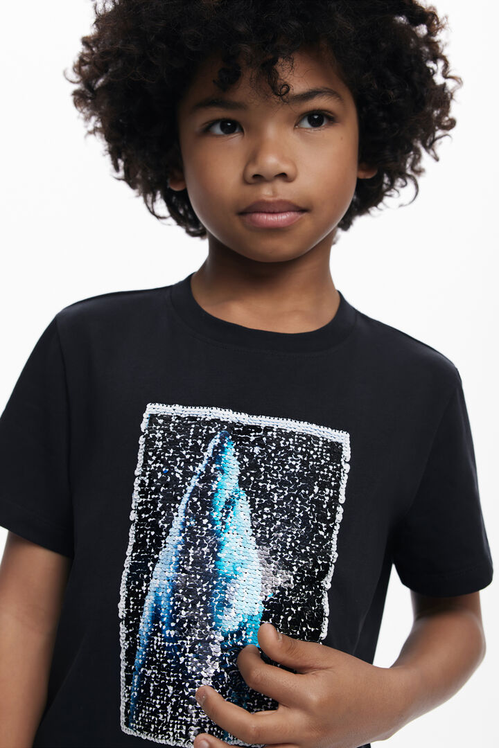 T-shirt à manches courtes avec paillettes Botter | Desigual